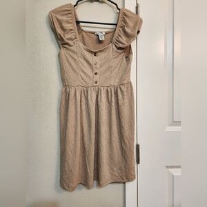 Girls Olivia Kay size 10 12 dress beige wooden style buttons so cute 😍